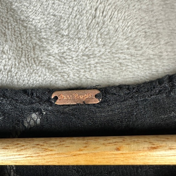 Free People Black Lace Embroidered Short Sleeve Flared Dress Sz Small / XS - Picture 2 of 7